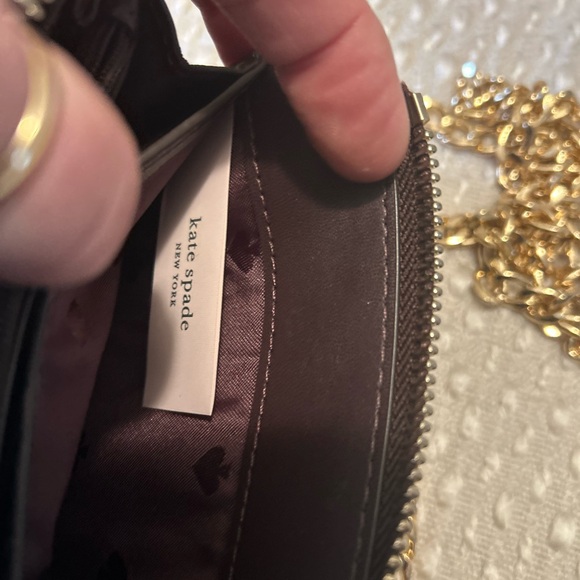 Kate Spade deep purple Wristlet with Gold Chain - Picture 7 of 10